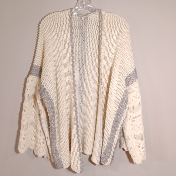 by Anthropologie Rosanna Crocheted Kimono Ivory One Size OS - Picture 1 of 7